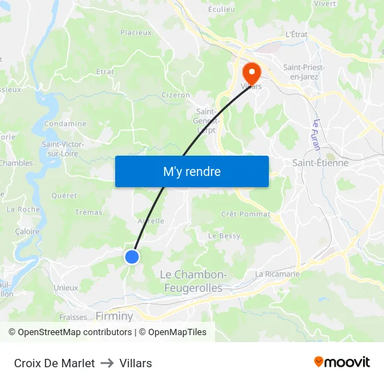 Croix De Marlet to Villars map
