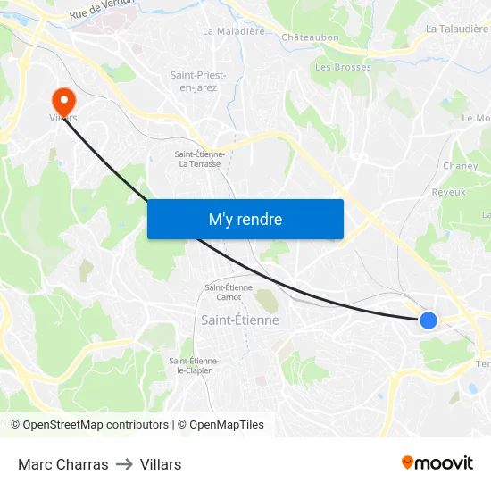 Marc Charras to Villars map