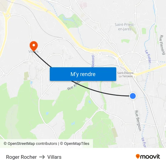 Roger Rocher to Villars map