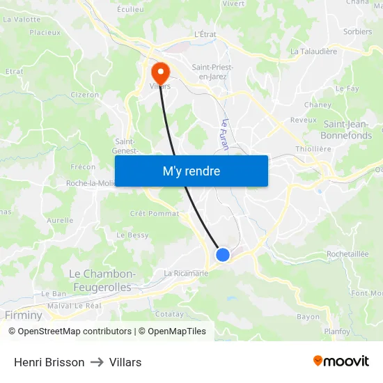 Henri Brisson to Villars map