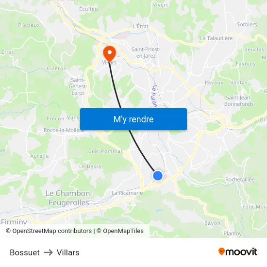 Bossuet to Villars map