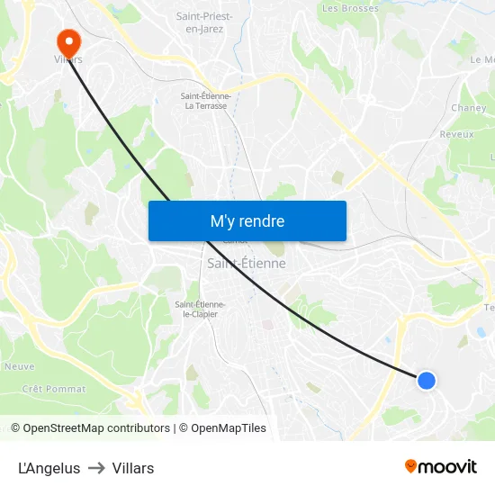 L'Angelus to Villars map