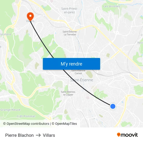 Pierre Blachon to Villars map