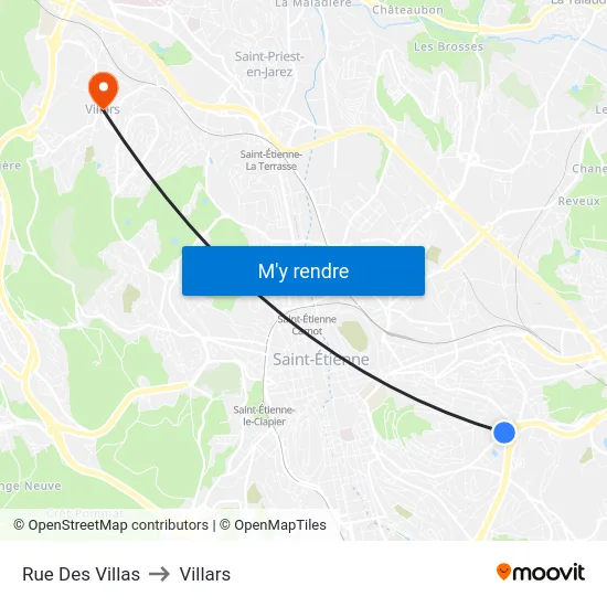 Rue Des Villas to Villars map