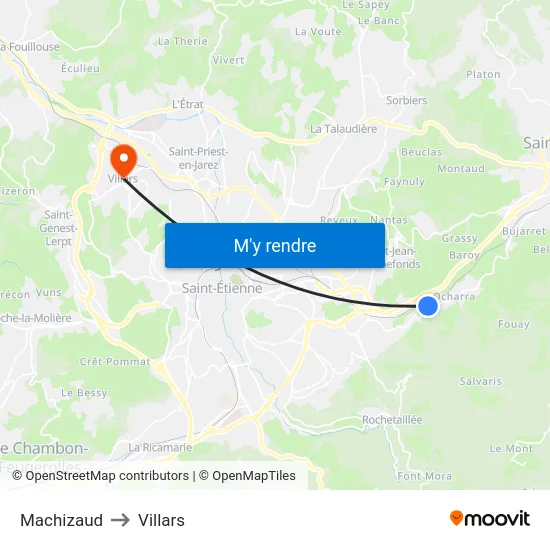Machizaud to Villars map