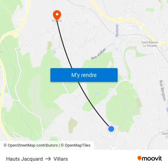 Hauts Jacquard to Villars map