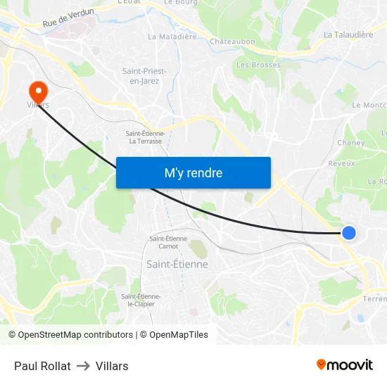 Paul Rollat to Villars map