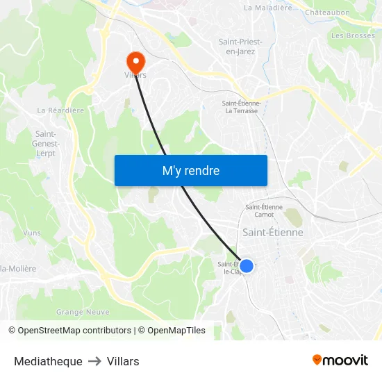 Mediatheque to Villars map