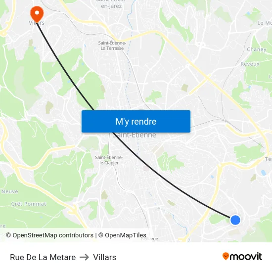Rue De La Metare to Villars map