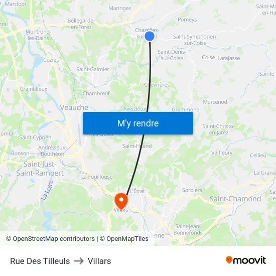 Rue Des Tilleuls to Villars map