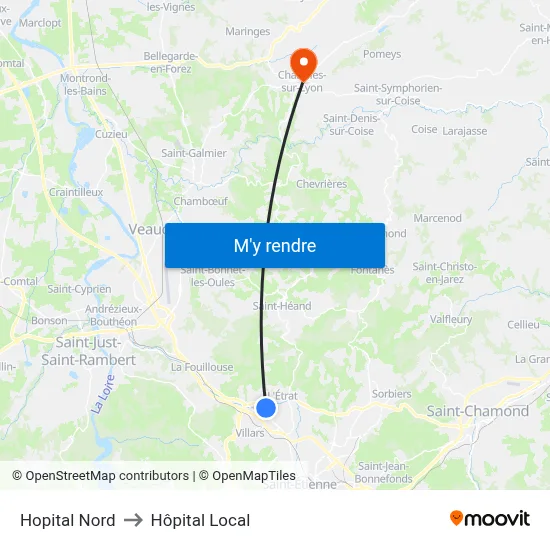 Hopital Nord to Hôpital Local map