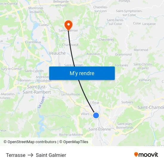 Terrasse to Saint Galmier map