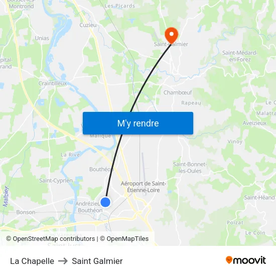 La Chapelle to Saint Galmier map