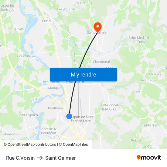 Rue C.Voisin to Saint Galmier map