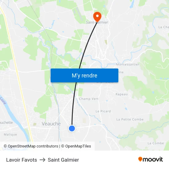 Lavoir Favots to Saint Galmier map