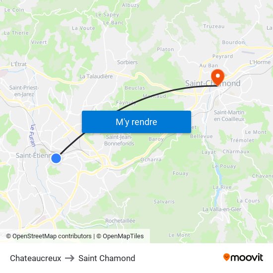 Chateaucreux to Saint Chamond map
