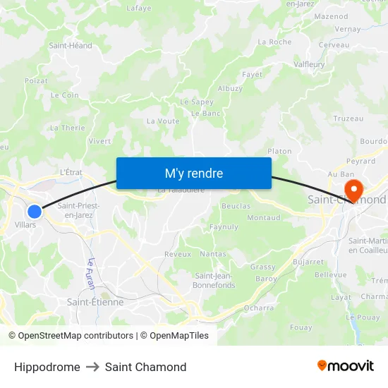 Hippodrome to Saint Chamond map