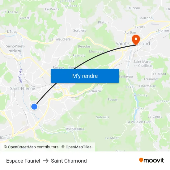 Espace Fauriel to Saint Chamond map