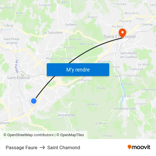 Passage Faure to Saint Chamond map