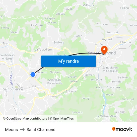 Meons to Saint Chamond map