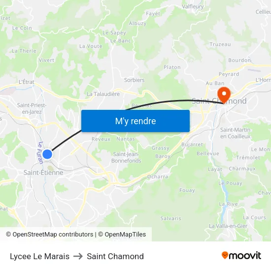 Lycee Le Marais to Saint Chamond map
