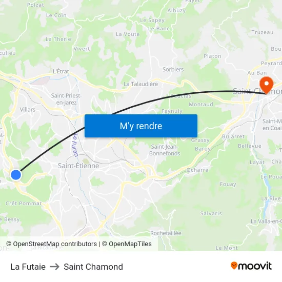 La Futaie to Saint Chamond map