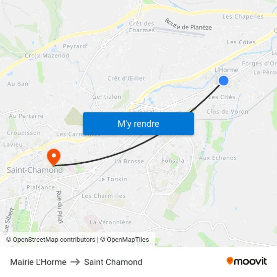 Mairie L'Horme to Saint Chamond map