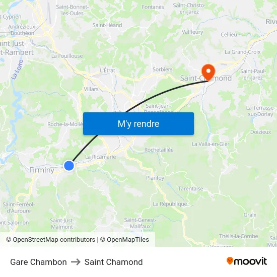 Gare Chambon to Saint Chamond map