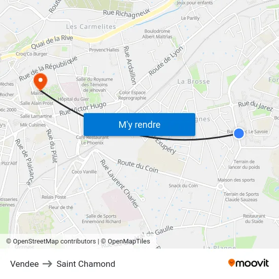 Vendee to Saint Chamond map