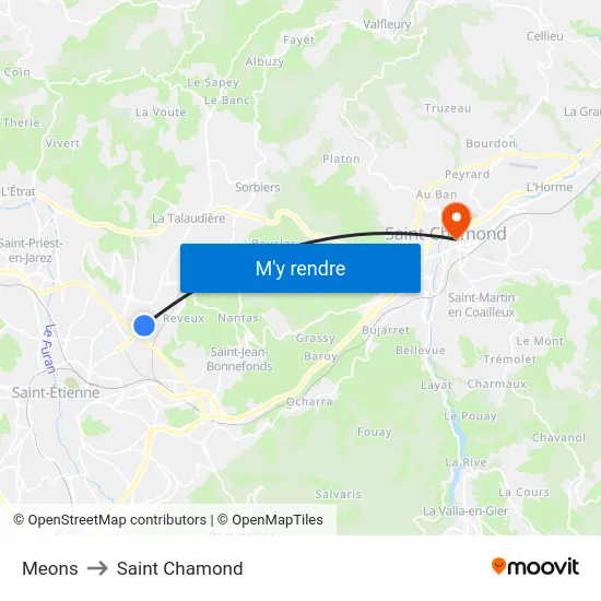 Meons to Saint Chamond map