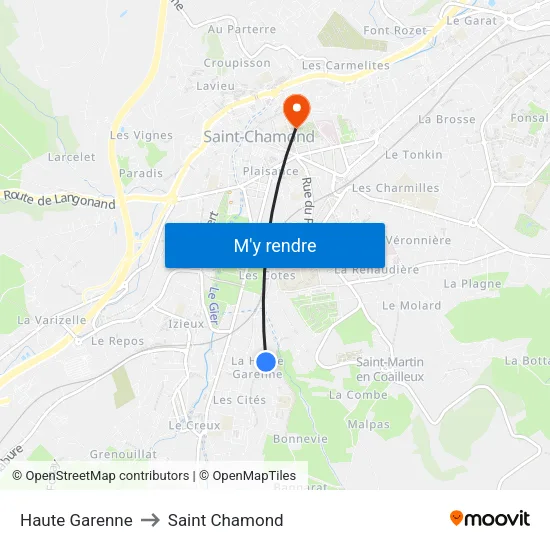 Haute Garenne to Saint Chamond map