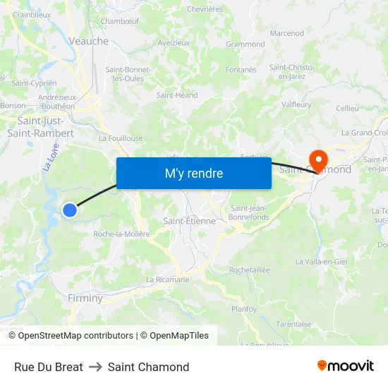 Rue Du Breat to Saint Chamond map
