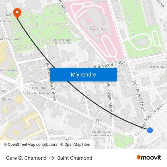 Gare St-Chamond to Saint Chamond map
