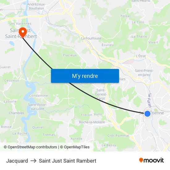 Jacquard to Saint Just Saint Rambert map