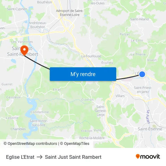 Eglise L'Etrat to Saint Just Saint Rambert map
