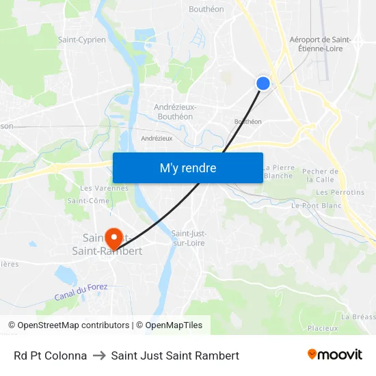 Rd Pt Colonna to Saint Just Saint Rambert map
