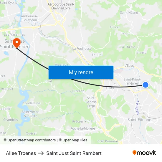Allee Troenes to Saint Just Saint Rambert map