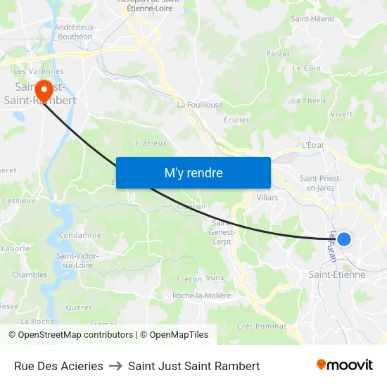 Rue Des Acieries to Saint Just Saint Rambert map
