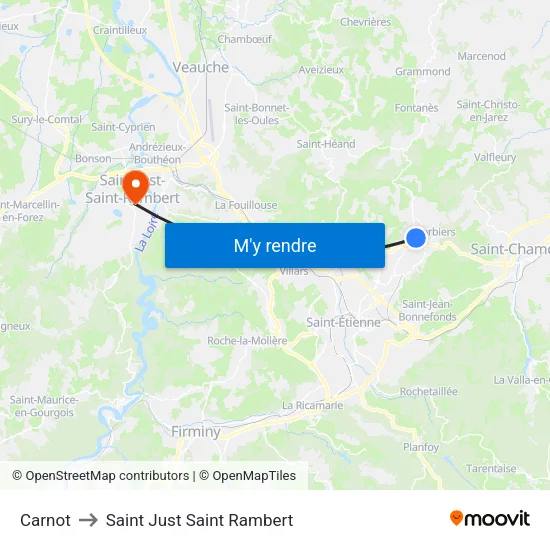 Carnot to Saint Just Saint Rambert map