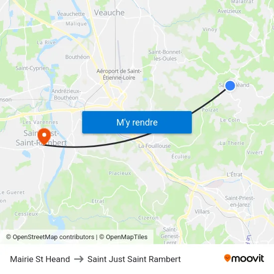 Mairie St Heand to Saint Just Saint Rambert map