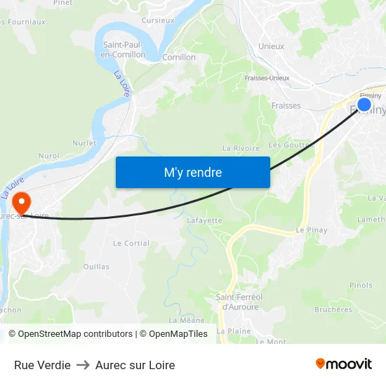 Rue Verdie to Aurec sur Loire map
