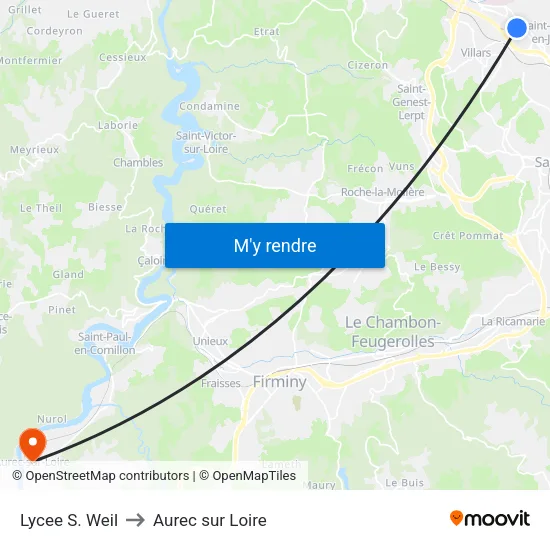 Lycee S. Weil to Aurec sur Loire map