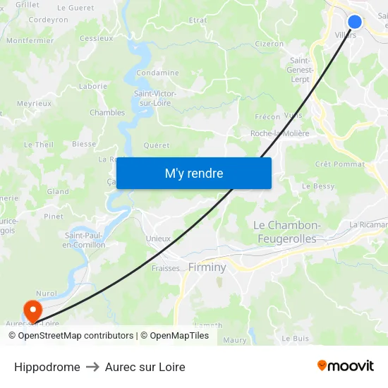 Hippodrome to Aurec sur Loire map