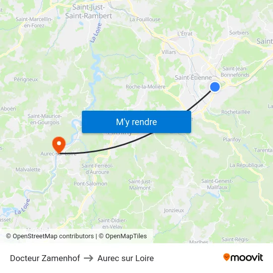 Docteur Zamenhof to Aurec sur Loire map