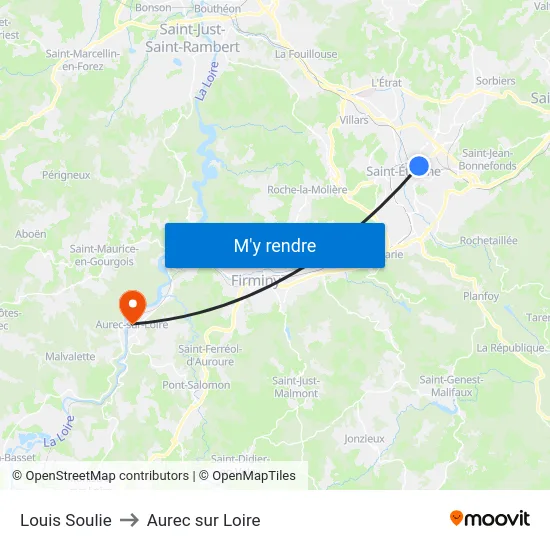 Louis Soulie to Aurec sur Loire map