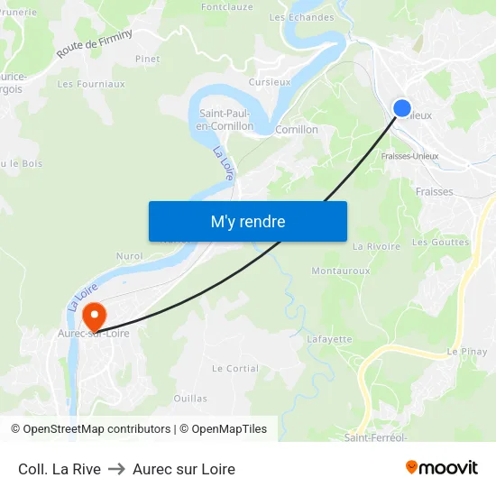 Coll. La Rive to Aurec sur Loire map