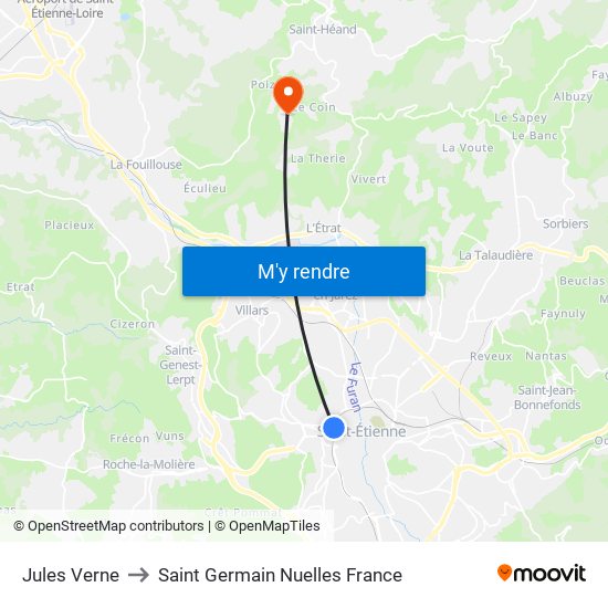 Jules Verne to Saint Germain Nuelles France map