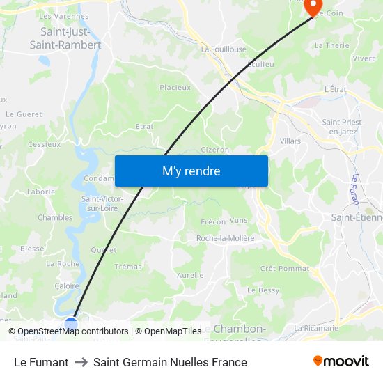 Le Fumant to Saint Germain Nuelles France map