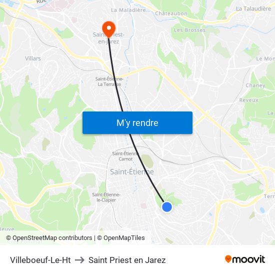 Villeboeuf-Le-Ht to Saint Priest en Jarez map