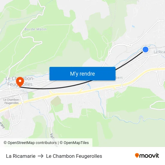 La Ricamarie to Le Chambon Feugerolles map